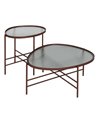 MESA CENTRO TEJA METAL-CRISTAL 78 X 68 X 37 CM