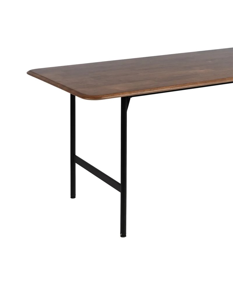 MESA COMEDOR MARRÓN-NEGRO MADERA-METAL 180 X 80 X 76 CM