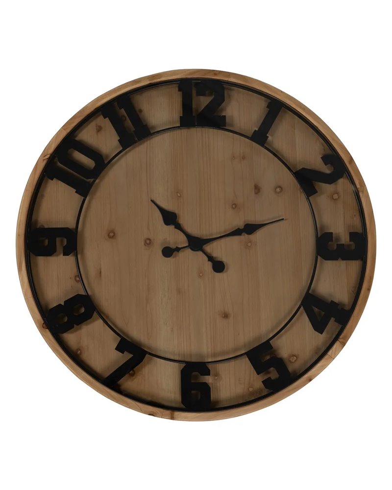 MESA CENTRO RELOJ NATURAL DM-MADERA 80 X 80 X 36 CM