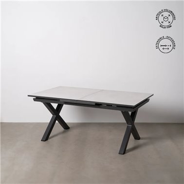 MESA COMEDOR EXTENSIBLE BLANCO 180 X 100 X 77 CM