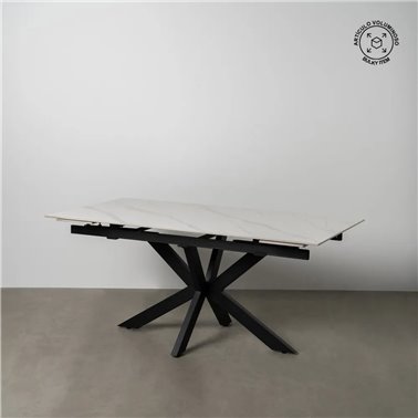 MESA EXTENSIBLE BLANCO-NEGRO 170 X 90 X 76 CM