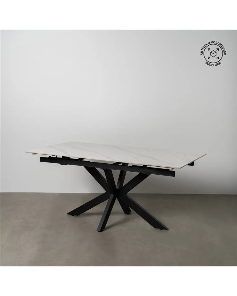 MESA EXTENSIBLE BLANCO-NEGRO 170 X 90 X 76 CM