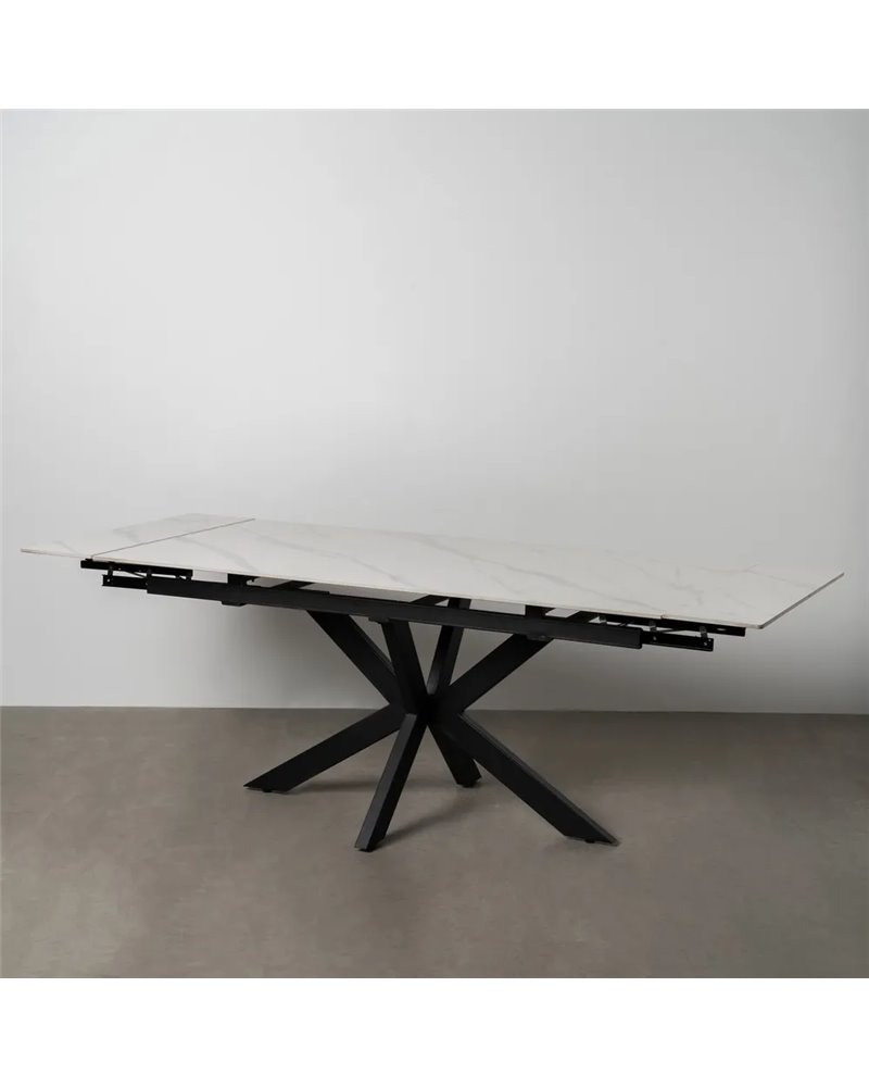 MESA EXTENSIBLE BLANCO-NEGRO 170 X 90 X 76 CM