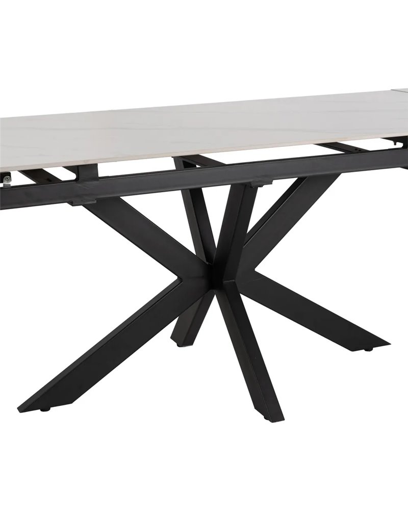 MESA EXTENSIBLE BLANCO-NEGRO 170 X 90 X 76 CM