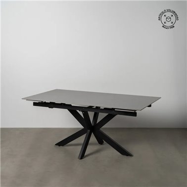 MESA EXTENSIBLE GRIS-NEGRO 170 X 90 X 76 CM