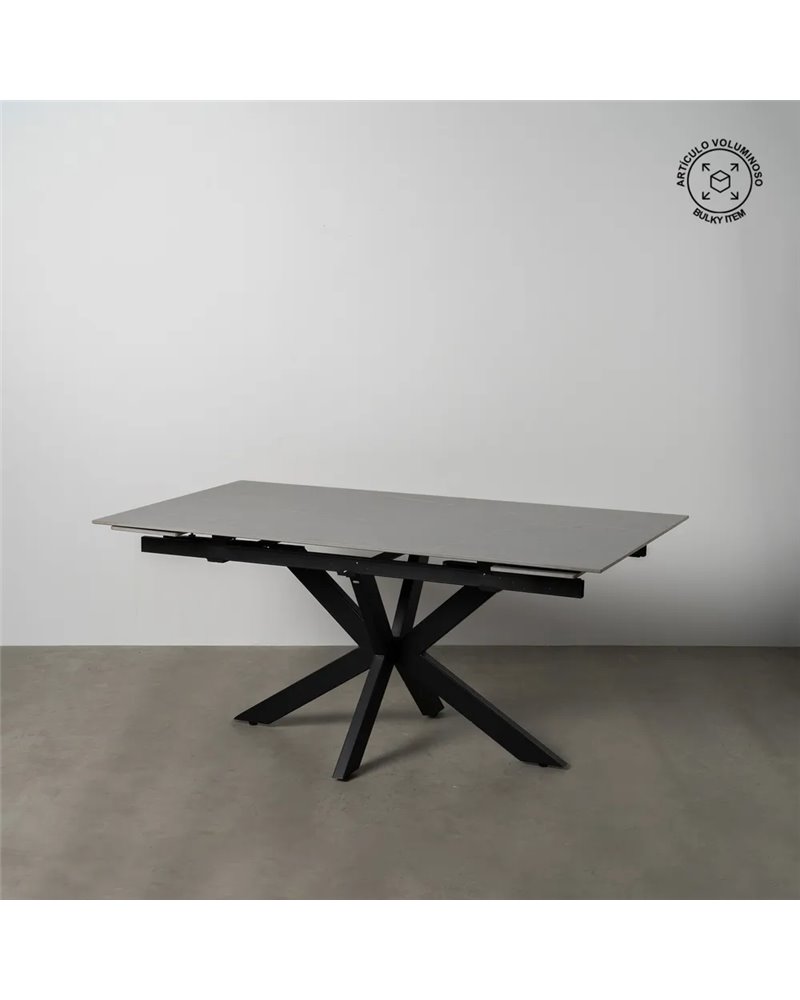 MESA EXTENSIBLE GRIS-NEGRO 170 X 90 X 76 CM