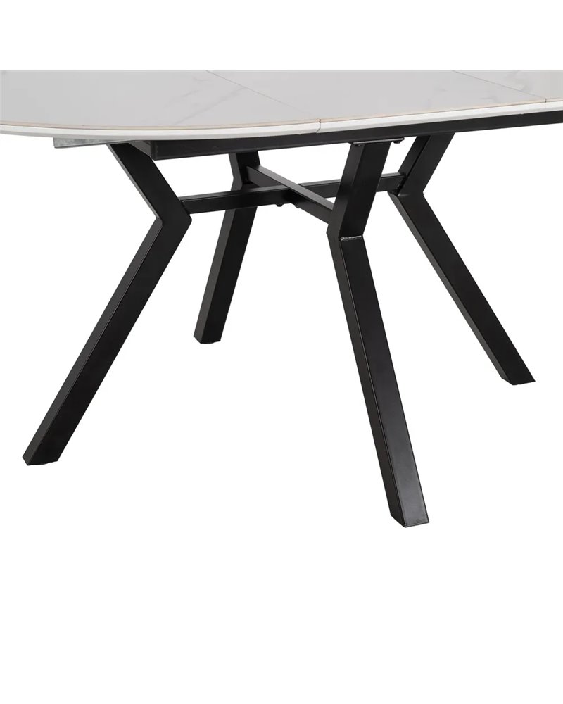 MESA EXTENSIBLE BLANCO-NEGRO 120 X 120 X 75 CM