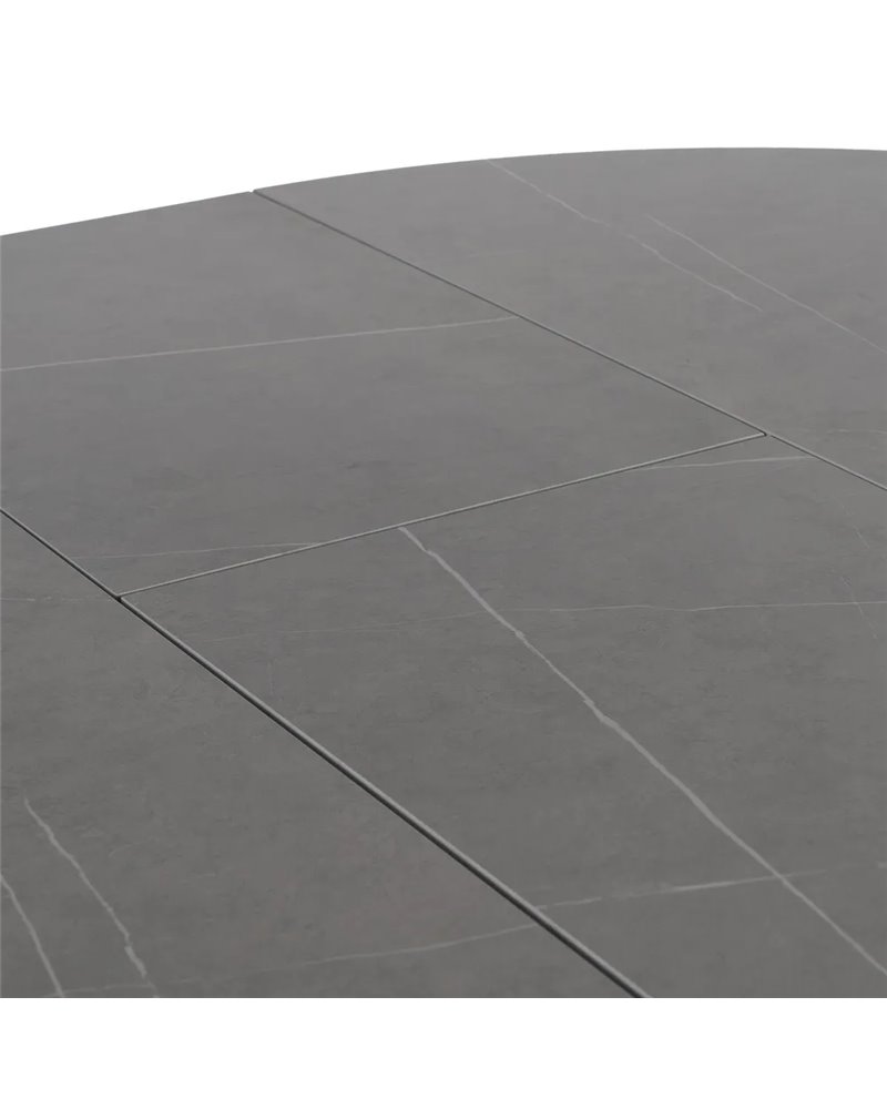 MESA EXTENSIBLE GRIS-NEGRO 120 X 120 X 75 CM