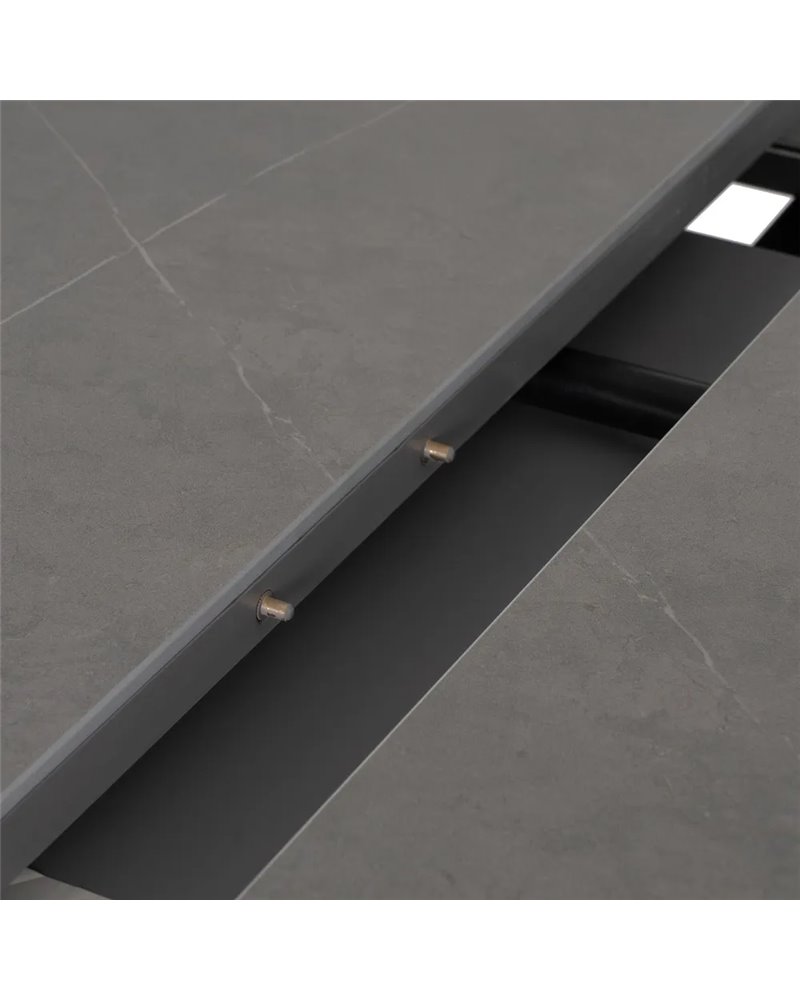 MESA EXTENSIBLE GRIS-NEGRO 120 X 120 X 75 CM