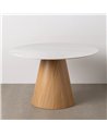 MESA COMEDOR BLANCO-NATURAL 120 X 120 X 75 CM