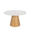 MESA COMEDOR BLANCO-NATURAL 120 X 120 X 75 CM