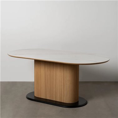 MESA COMEDOR BLANCO-NATURAL 180 X 90 X 75 CM