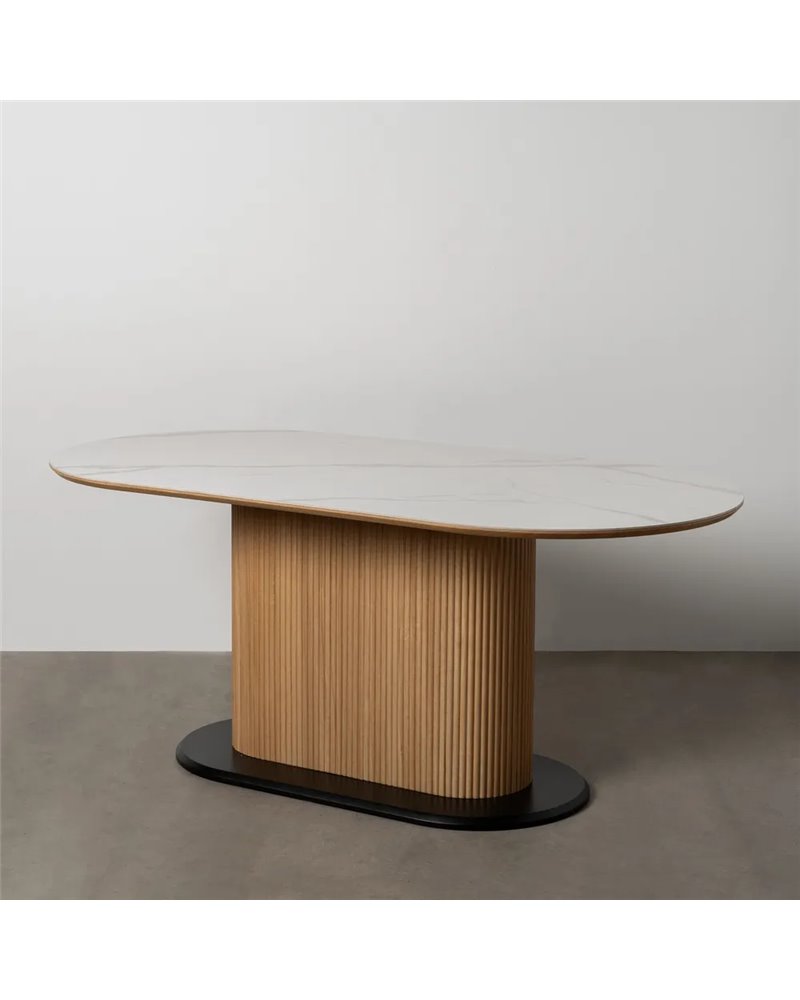 MESA COMEDOR BLANCO-NATURAL 180 X 90 X 75 CM