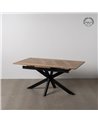 MESA EXTENSIBLE NATURAL-NEGRO DM-METAL 160 X 90 X 77 CM