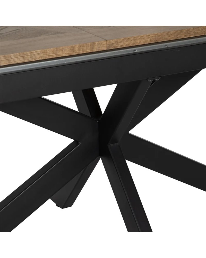 MESA EXTENSIBLE NATURAL-NEGRO DM-METAL 160 X 90 X 77 CM