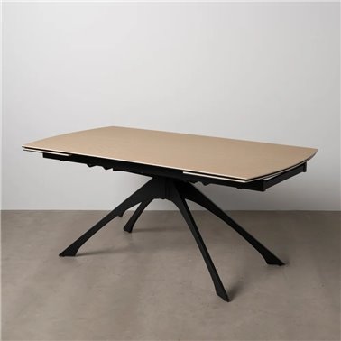 MESA EXTENSIBLE NATURAL-NEGRO 180 X 90 X 76 CM