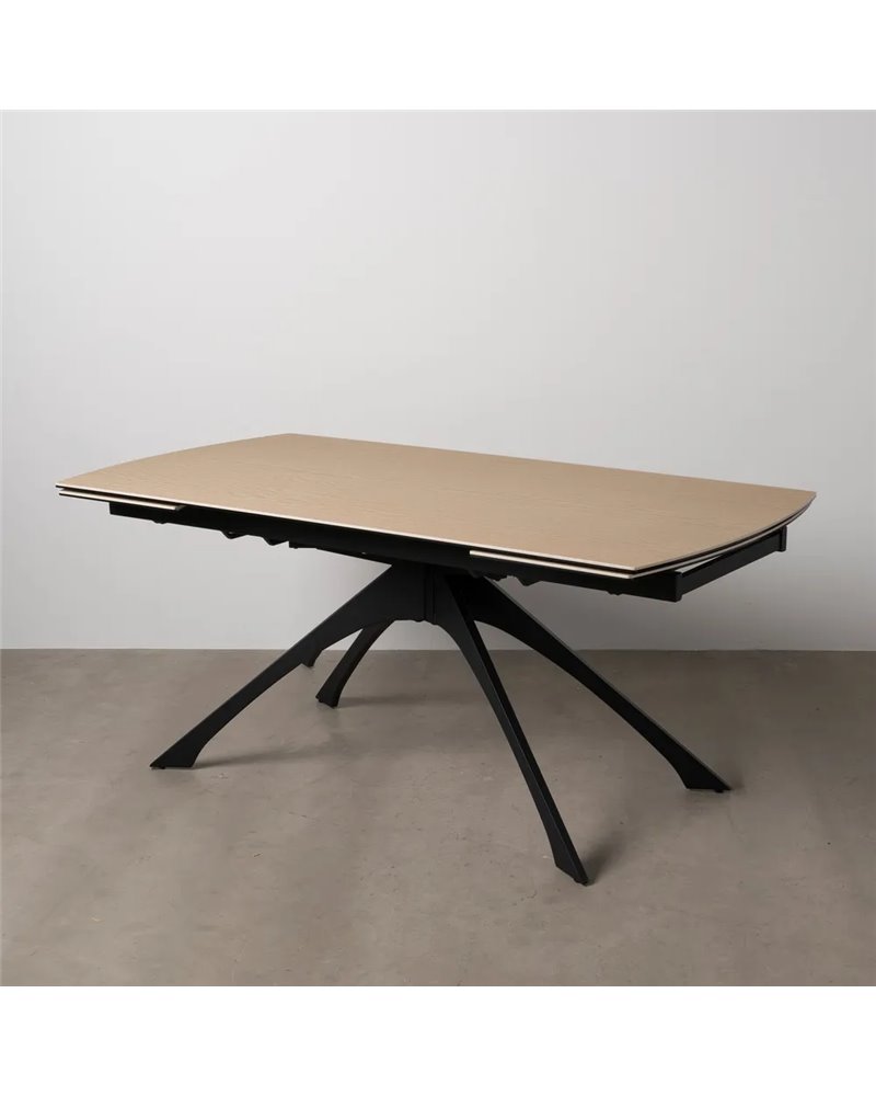 MESA EXTENSIBLE NATURAL-NEGRO 180 X 90 X 76 CM