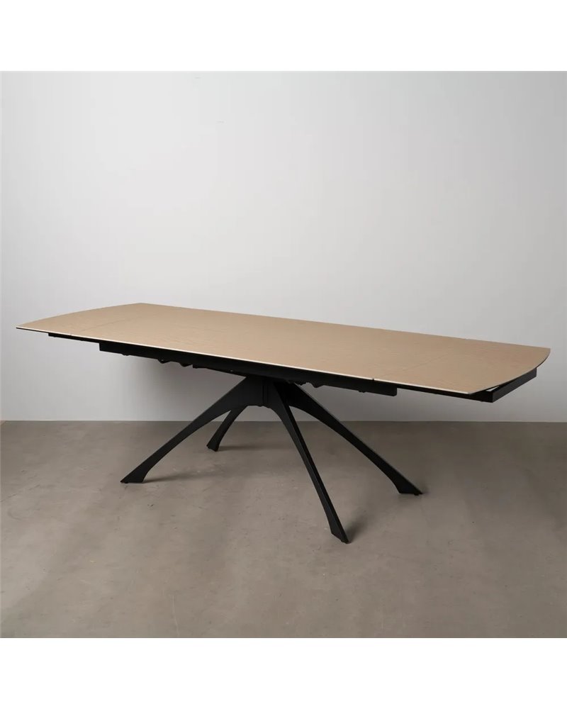 MESA EXTENSIBLE NATURAL-NEGRO 180 X 90 X 76 CM