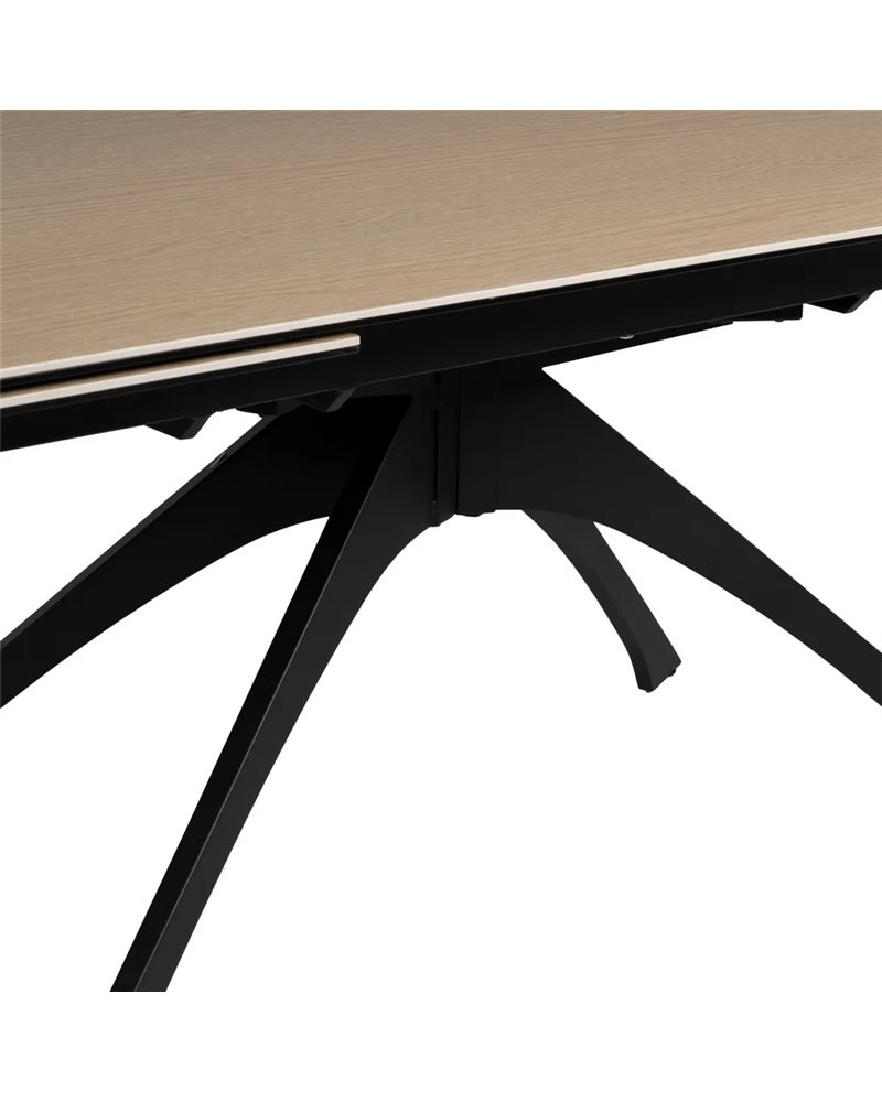 MESA EXTENSIBLE NATURAL-NEGRO 180 X 90 X 76 CM