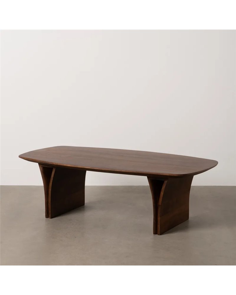 MESA CENTRO MARRÓN MADERA DE ACACIA 130 X 70 X 40 CM