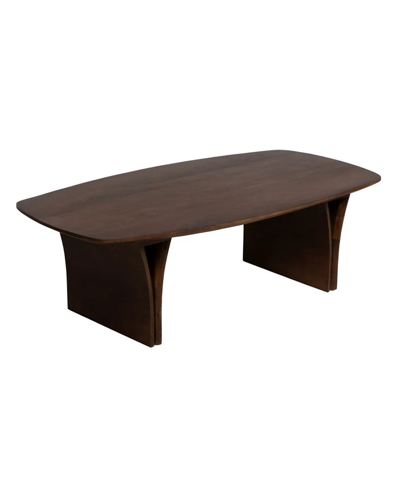 MESA CENTRO MARRÓN MADERA DE ACACIA 130 X 70 X 40 CM