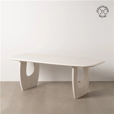 MESA COMEDOR BLANCO ROZADO 220 X 110 X 76 CM