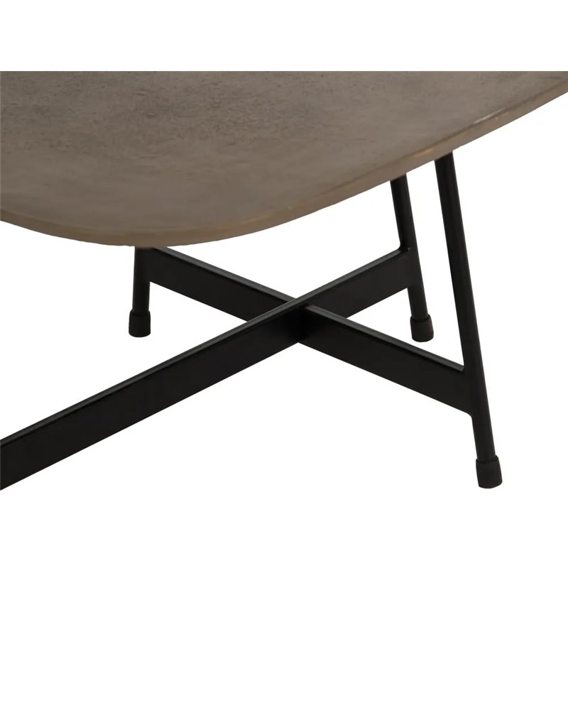 MESA CENTRO ORO-NEGRO METAL SALÓN 61 X 61 X 37 CM