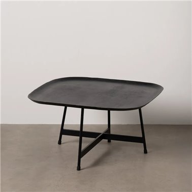 MESA CENTRO NEGRO METAL SALÓN 75,50 X 75,50 X 41 CM