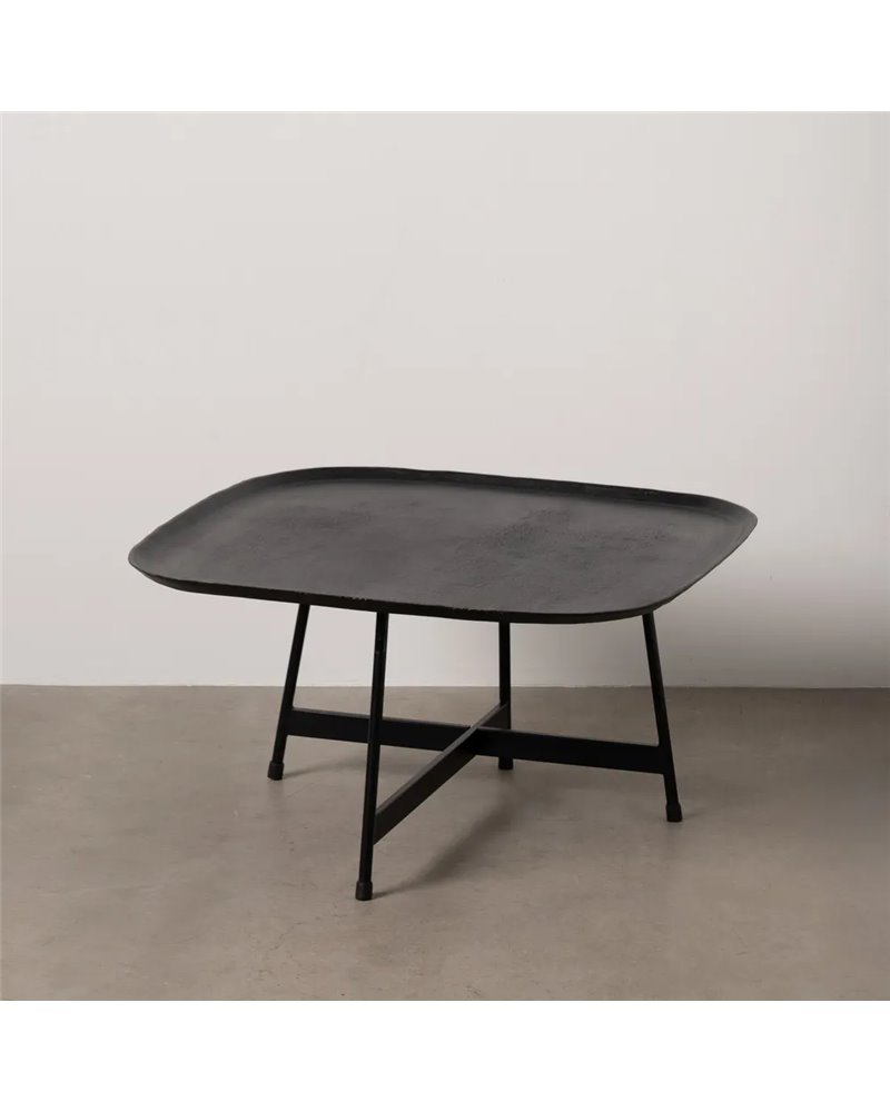 MESA CENTRO NEGRO METAL SALÓN 75,50 X 75,50 X 41 CM