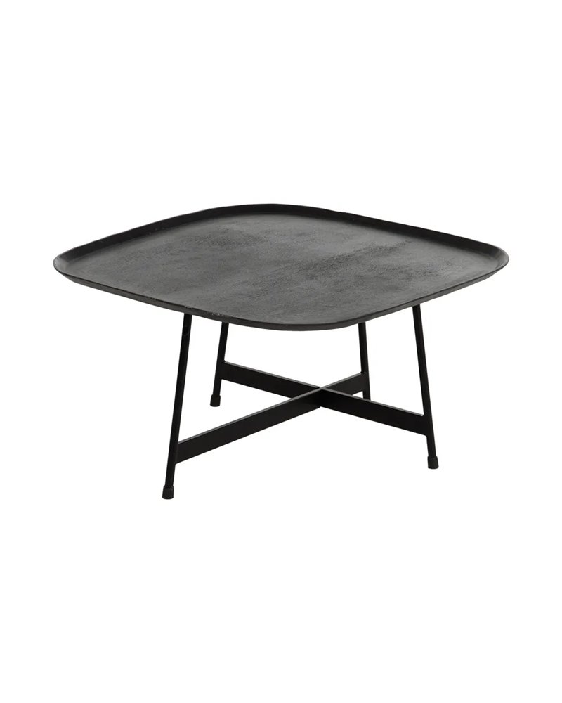 MESA CENTRO NEGRO METAL SALÓN 75,50 X 75,50 X 41 CM