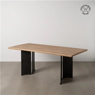 MESA COMEDOR NATURAL MADERA-HIERRO SALÓN 190 X 90 X 77 CM