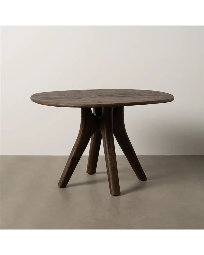 MESA COMEDOR MARRÓN MADERA DE MANGO 120 X 106 X 76 CM