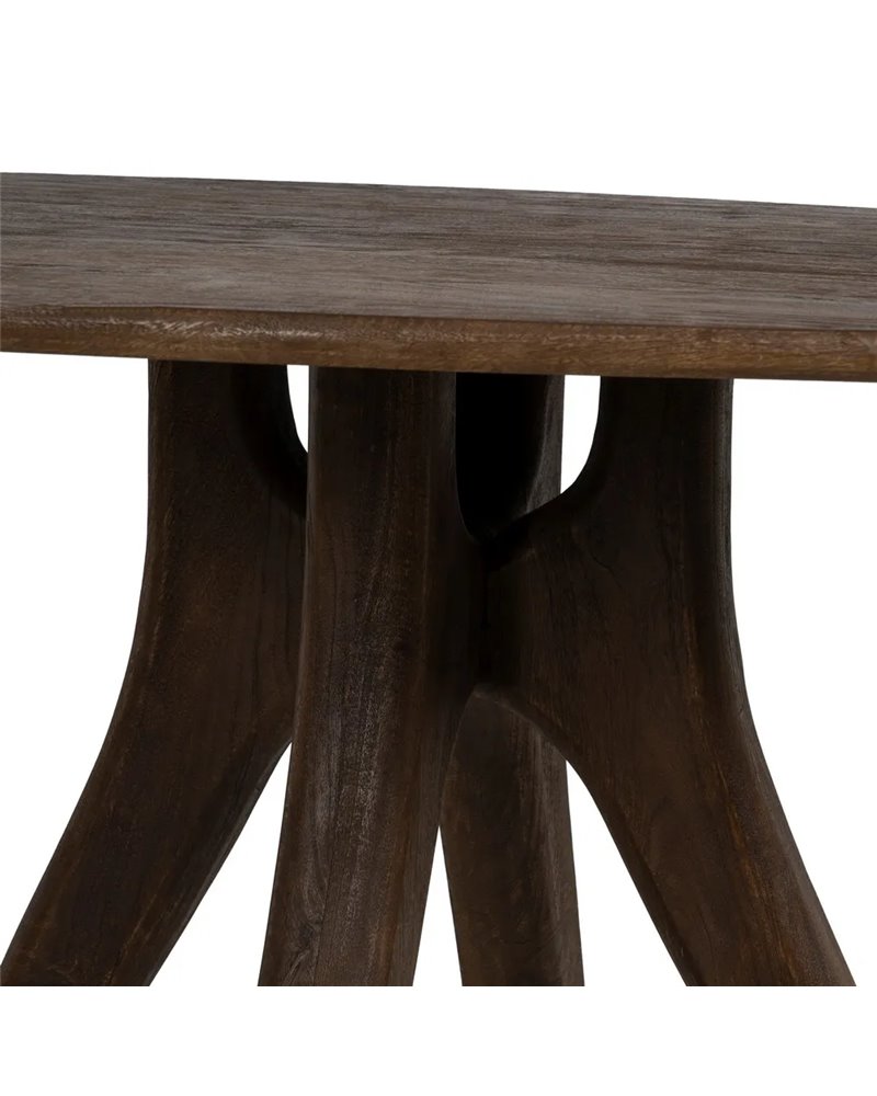 MESA COMEDOR MARRÓN MADERA DE MANGO 120 X 106 X 76 CM