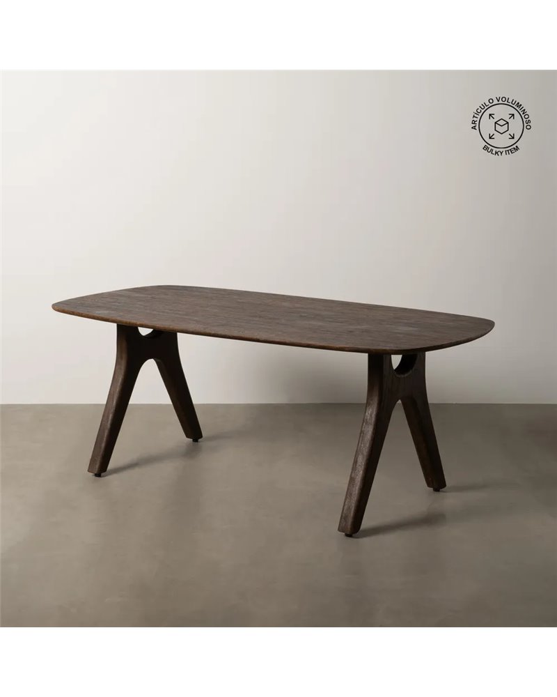 MESA COMEDOR MARRÓN MADERA DE MANGO 200 X 100 X 76 CM