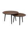 S/2 MESA CENTRO NATURAL-NEGRO DM-METAL 70 X 70 X 40 CM