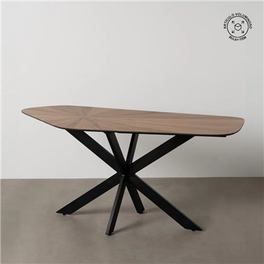 MESA COMEDOR NATURAL-NEGRO DM-METAL 178 X 80 X 77 CM