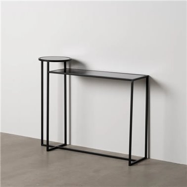 CONSOLA NEGRO METAL-CRISTAL 101 X 30 X 83 CM