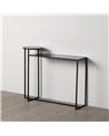 CONSOLA NEGRO METAL-CRISTAL 101 X 30 X 83 CM