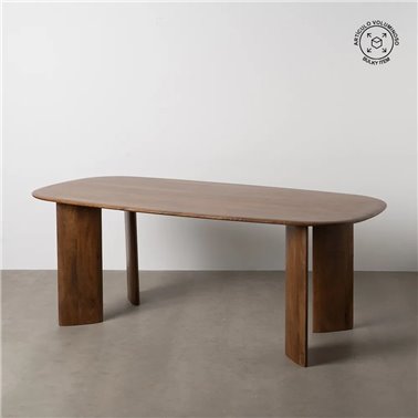 MESA COMEDOR MARRÓN MADERA DE MANGO 200 X 100 X 76 CM