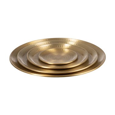 S/4 BANDEJA ORO VIEJO METAL DECORACIÓN 47,60 X 47,60 CM