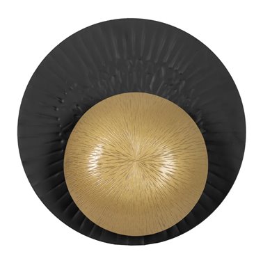 APLIQUE PARED NEGRO-ORO METAL 20 X 7 X 20 CM