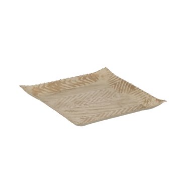 BANDEJA ORO-BEIGE METAL 26 X 26 X 2 CM