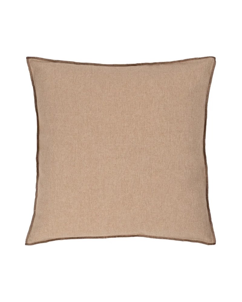 COJÍN BEIGE POLIESTER-ALGODÓN DECORACIÓN 55 X 55 CM